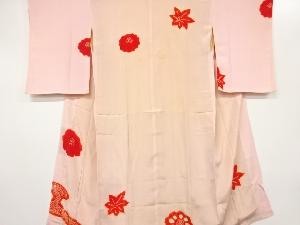 アンティーク　絞りヱ霞に菊・楓模様長襦袢